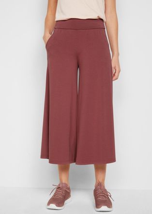 Bonprix Culotte BONPRIX, Damen, Gr. 52/54 (XXL), N-Gr, lila (softbeere), Obermaterial: 64% Polyester, 32% Viskose, 4% Elasthan, loose fit, Hosen Culotte, mit 