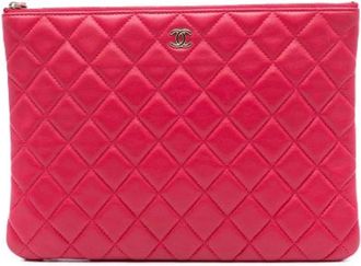 Chanel Pre-owned Clutches, female, Red, Size: ONE SIZE Pre-owned Leather Clutch