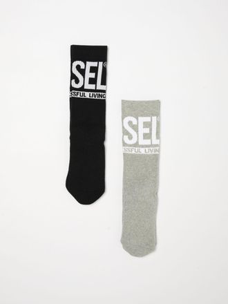 Diesel Set 2 paia di calze in cotone stretch con logo