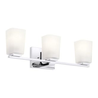 Netlighting Kichler Roehm Bathroom Wall Lamp Polished Chrome IP44 in Grey