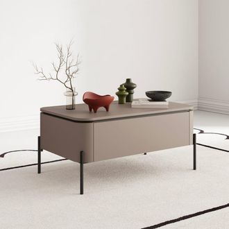Petits Meubles Mesa baja junon taupe 1 caj&oacute;n paneles laminados topo