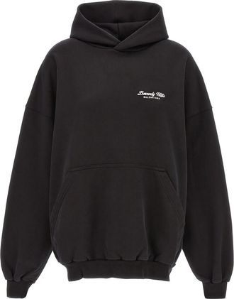 Balenciaga Black Embroidered Logo Hoodie