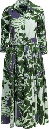 Samantha Sung Laurent Shirtdress - Dames - Shirt Kleedjes - Groen - M - Katoen - Kleedjes