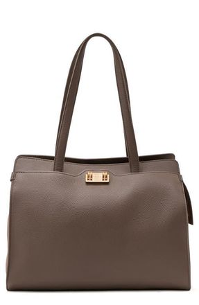 Reiss Delphine Leather Tote in Taupe at Nordstrom