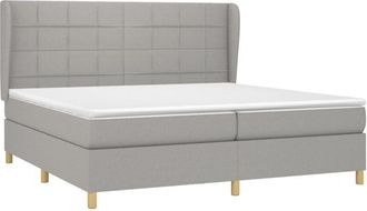vidaXL Vidaxl - Cama Box Spring Con Colch&oacute;n Tela Gris Claro 200x200 Cm
