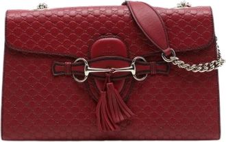 Gucci Pre-owned Emily - Dames - Vintage Schoudertas - Rood - ONE Size - Leer - Vintage