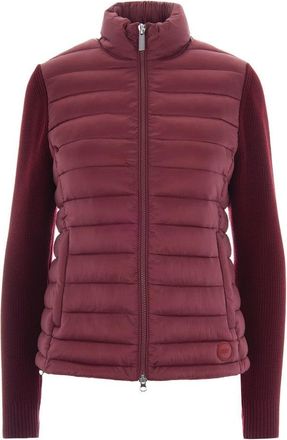 Colmar Quilted Burgundy Jacket With Knit Sleeves