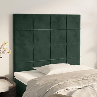 vidaXL Cabeceros 2 Unidades De Terciopelo Verde Oscuro 100x5x78/88 Cm Vidaxl