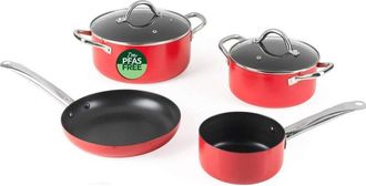 Russell Hobbs Juego De Sartenes Russell Hobbs Rh03821 Riviera De 4 Piezas, Rojo