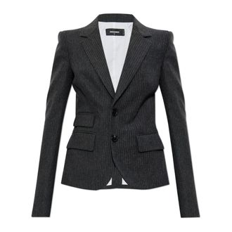Dsquared2 Blazers, female, Gray, Size: 2XS Pinstripe Blazer