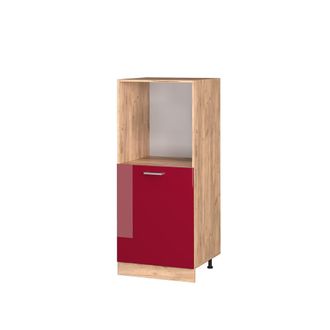 Vicco Armario Para Horno Empotrado R-line, Rojo Burdeos Alto Brillo, 60 Cm