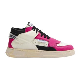 RUN OF Sneakers, female, Multicolor, 8 UK, Pink Leather Trainers with Memory Gel