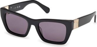 Max & Co. Rechthoekige zwarte zonnebril met gerookte lenzen - Dames - Zonnebrillen - Zwart - 50 MM - Accessoires