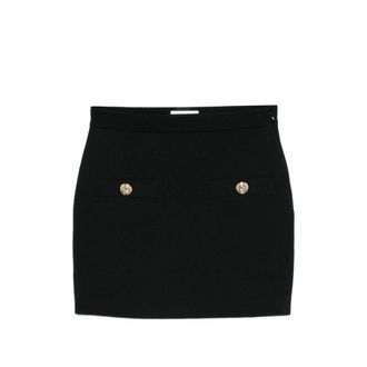 Balmain Button-embellished Knitted Mini Skirt