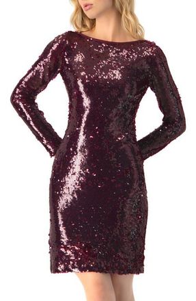 Ivonne Short Sequin Dress in Wine at Nordstrom, Size 12