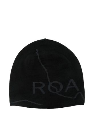 Roa logo-print beanie - unisex - Acrylic/Virgin Wool - One Size - Black