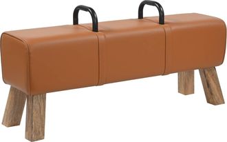 vidaXL Banco Marr&oacute;n 110 X 30 X 45 Cm Cuero Real Vidaxl