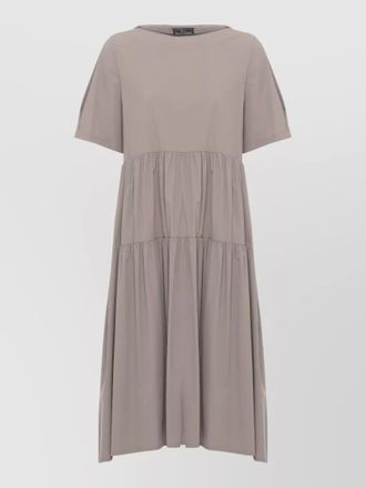 Herno tiered midi dress short sleeves round neckline