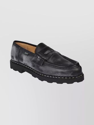 Paraboot chunky sole round toe calfskin loafers