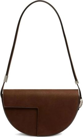Patou Half-Moon Schoudertas - Dames - Schoudertassen - Bruin - ONE Size - Leer - Tassen