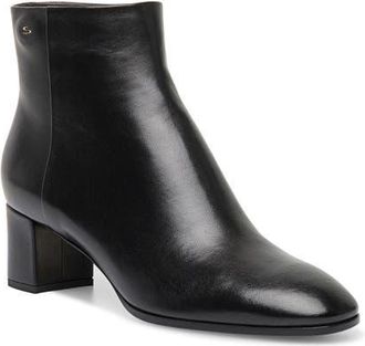 Santoni Womens leather mid-heel ankle boot in Black-N01 at Nordstrom, Size 10.5