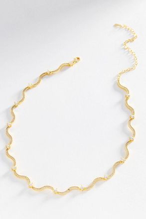 Crystal Haze Swirl Tennis Necklace