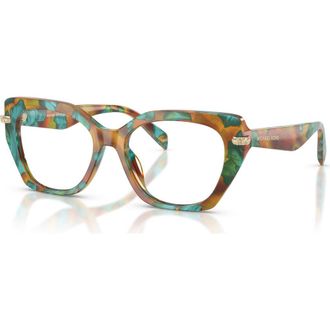 Michael Kors 53mm Irregular optical glasses in Green at Nordstrom
