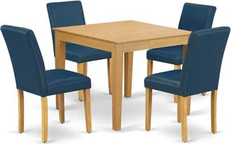 East West Furniture Dining Room Set Oak, OXAB5-OAK-55