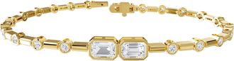 Diamond2Deal 14k Yellow Gold 2 Carat Radiant Cut Lab Grown Diamond Bangle Bracelet 7