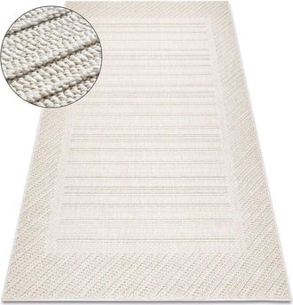 RugsX Rugsx - Carpet jersey 19261 cream - Frame, structural, loop boho beige 120x170 cm