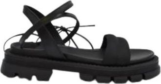 Janet & Janet Platte schoenen - Dames - Sandalen - Zwart - 40 EU - Schoenen
