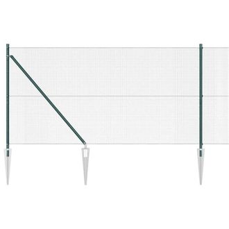 Berkfield Home Fence Post Set Set of 2 Green Metal coated in PVC 10 x 1 m
