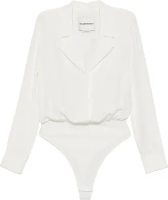 Roland Mouret Body con maniche lunghe - Bianco