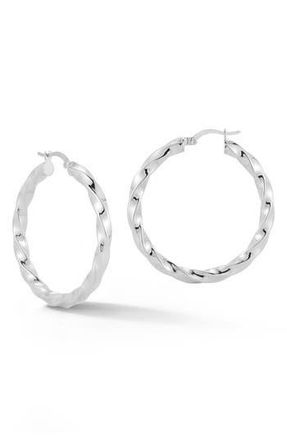 Glaze Jewelry Twist Hoop Earrings in Silver at Nordstrom Rack