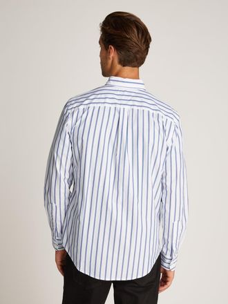 Tommy Hilfiger Businesshemd TOMMY HILFIGER FLEX POPLIN NAUTICAL STP SHIRT, Herren, Gr. XXL, N-Gr, blau (wedge blau, optic wei&szlig;), Web, Obermaterial: 100% Baumwolle, g