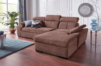 Exxpo Sofa Fashion Ecksofa »Salerno, inkl. Kopf- und Armteilverstellung, elegant & bequem, L-Form« wahlweise mit Bettfunktion und Bettkasten, tolle Detailverarbeitung