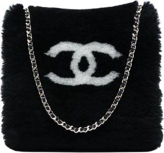 Chanel Pre-owned Shearling Schoudertas - Dames - Vintage Schoudertas - Zwart - ONE Size - Leer - Vintage