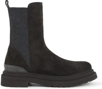 Brunello Cucinelli Chelsea Boots - Dames - Chelseaboots - Bruin - 41 EU - Su&egrave;de - Schoenen