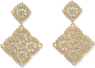 Kate Spade New York Spade Flower Lace Drop Womens Earrings Earring Gold, Cubic Zirconia