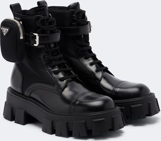 Prada Monolith leather ankle boots