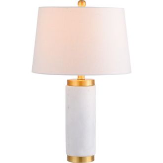 Jonathan Y Designs Adams 23 Marble LED Table Lamp, White/Brass in White/gold at Nordstrom