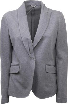 Brunello Cucinelli Stijlvolle Italiaanse Jas - Dames - Blazers - Grijs - M - Jassen