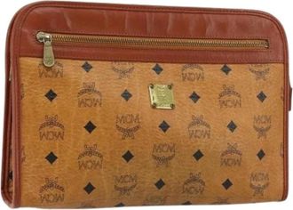 MCM Pre-owned Clutch - Dames - Vintage Clutch - Bruin - ONE Size - Leer - Vintage