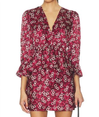 Ciao Lucia Renata V-Neck Top In Ruby