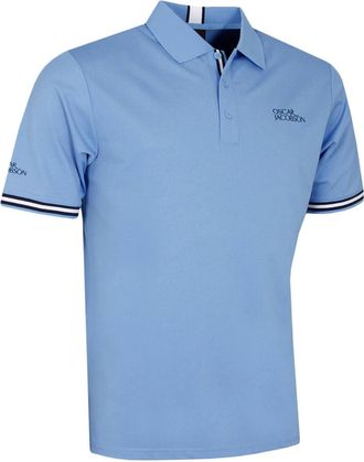 Oscar Jacobson Mens Durham Tour Golf Polo Shirt - Dodger Blue/White/Navy - M