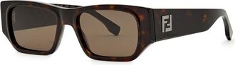 Fendi Rectangle-frame Sunglasses - Brown Havana - One Size