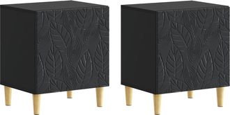 vidaXL Mesita De Noche 2 Uds. Negro 43 X 34,5 X 50 Cm Vidaxl