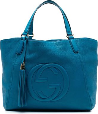 Gucci Pre-owned Womens Medium Leather Soho Cellarius Tote - Teal - One Size