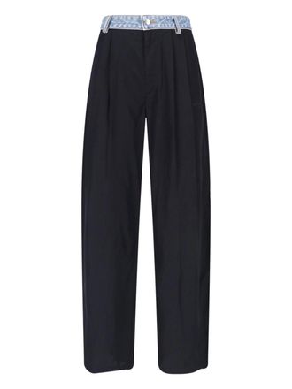 Alexander Wang Black Denim Waistband Straight Leg Trousers
