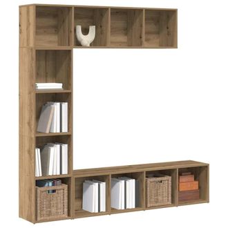 Berkfield Home Book Cabinets 3 pcs Artisan Oak Engineered Wood in Brown